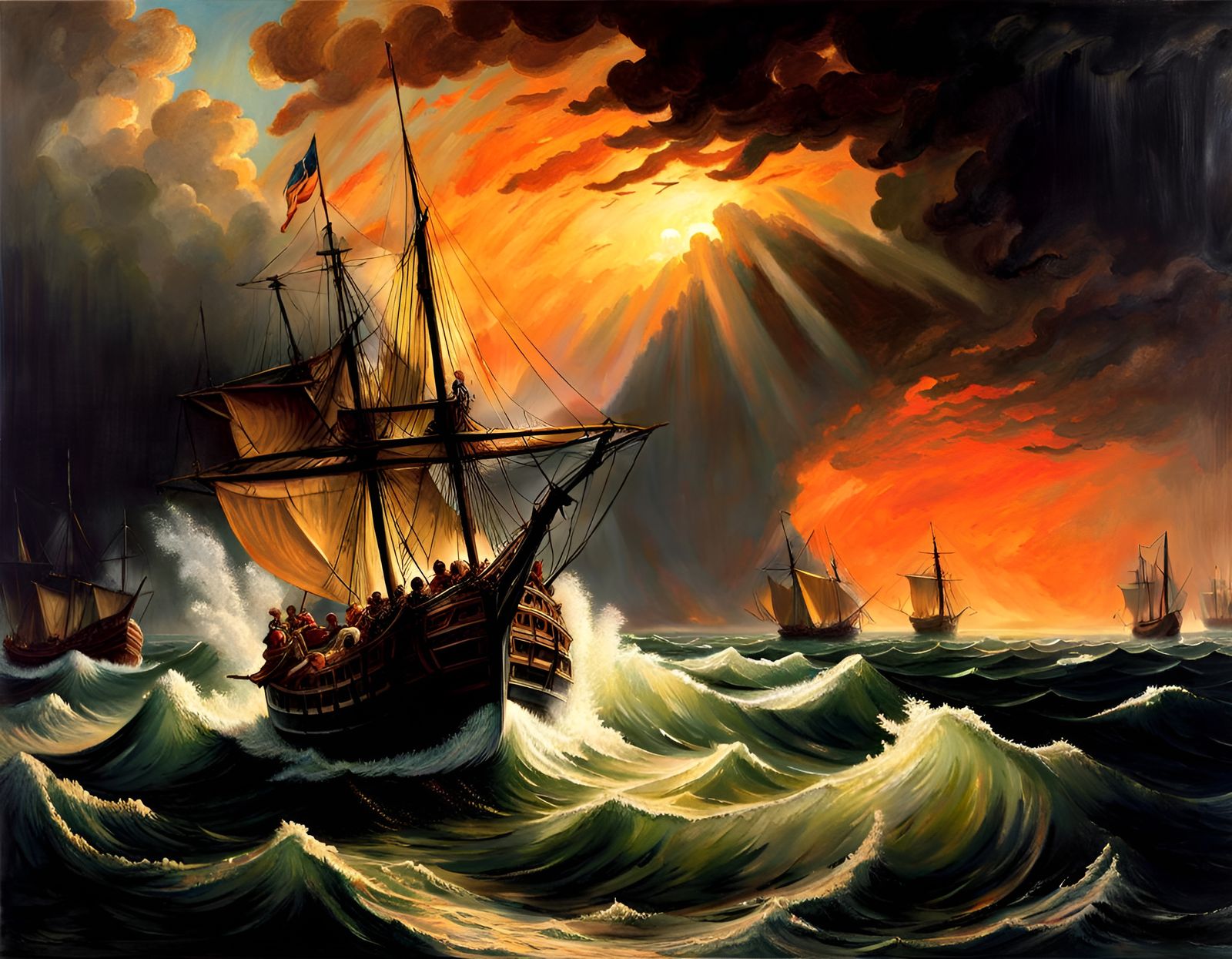 Storm on the Sea of Galilee: Impressionist Oil Painting