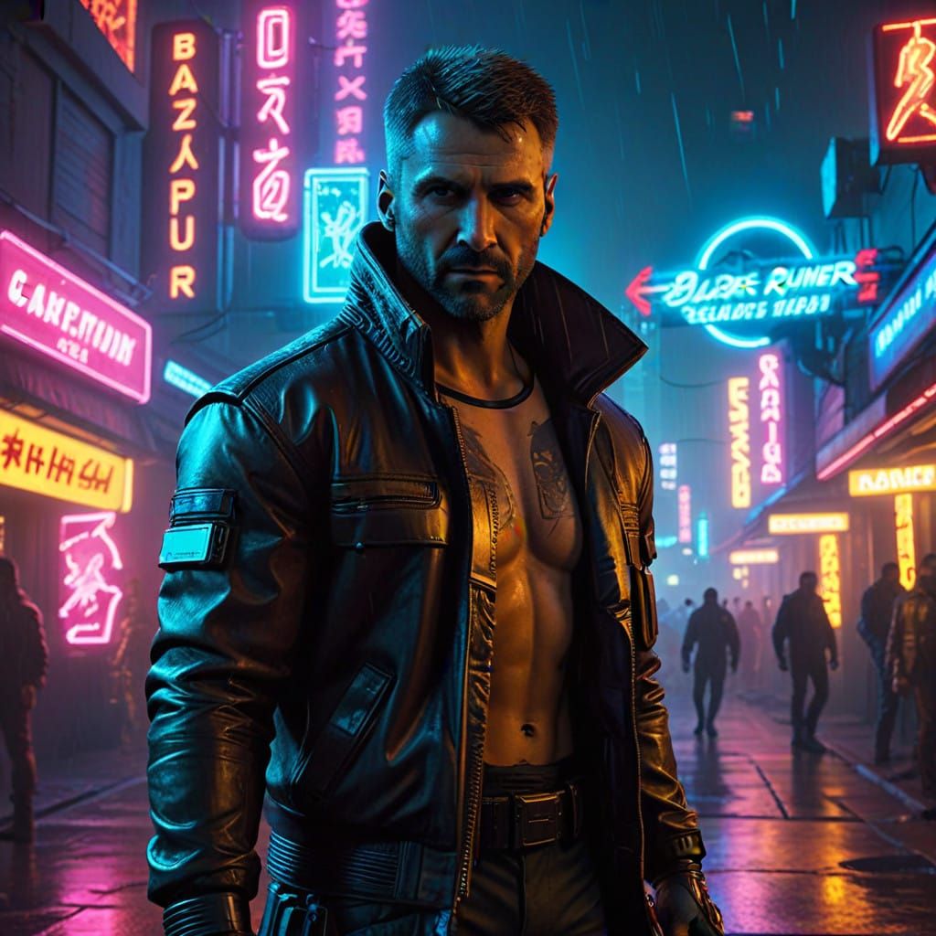 Neon Futuristic Christmas Celebration in Cyberpunk Metropoli...