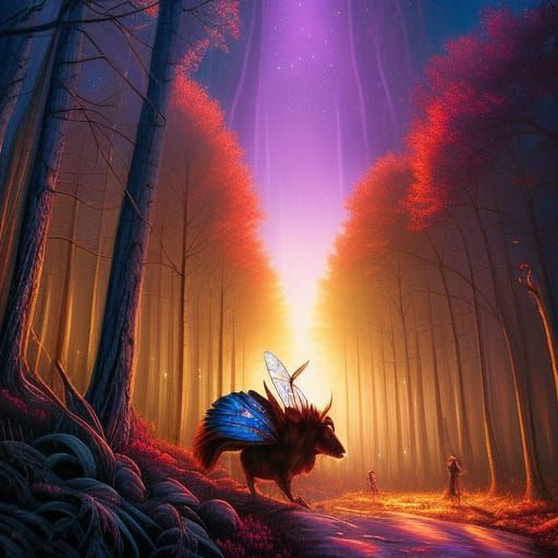 Enchanting Fairy in Forest Illustration