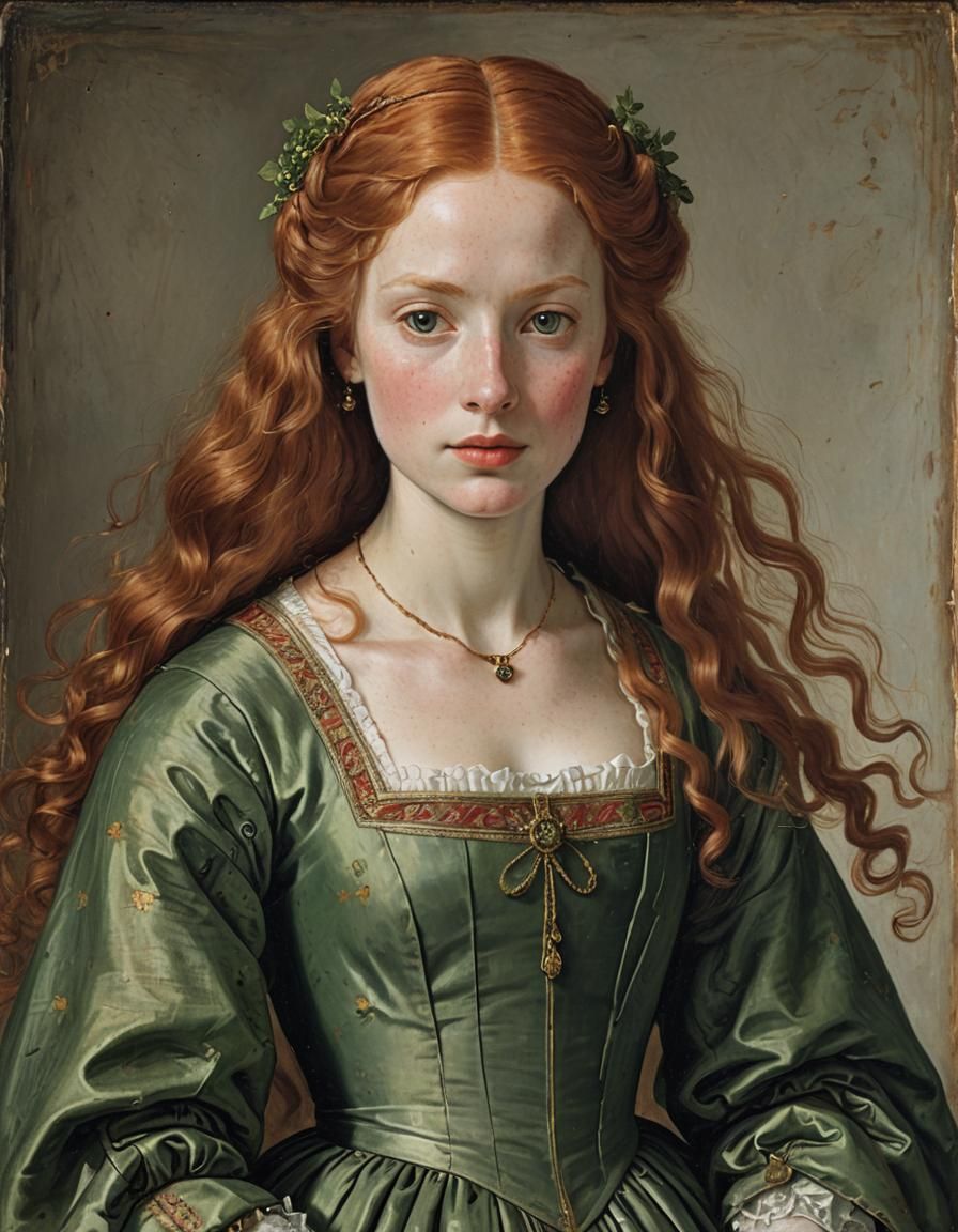 Ethereal Portrait of a Woman in Renaissance Gown