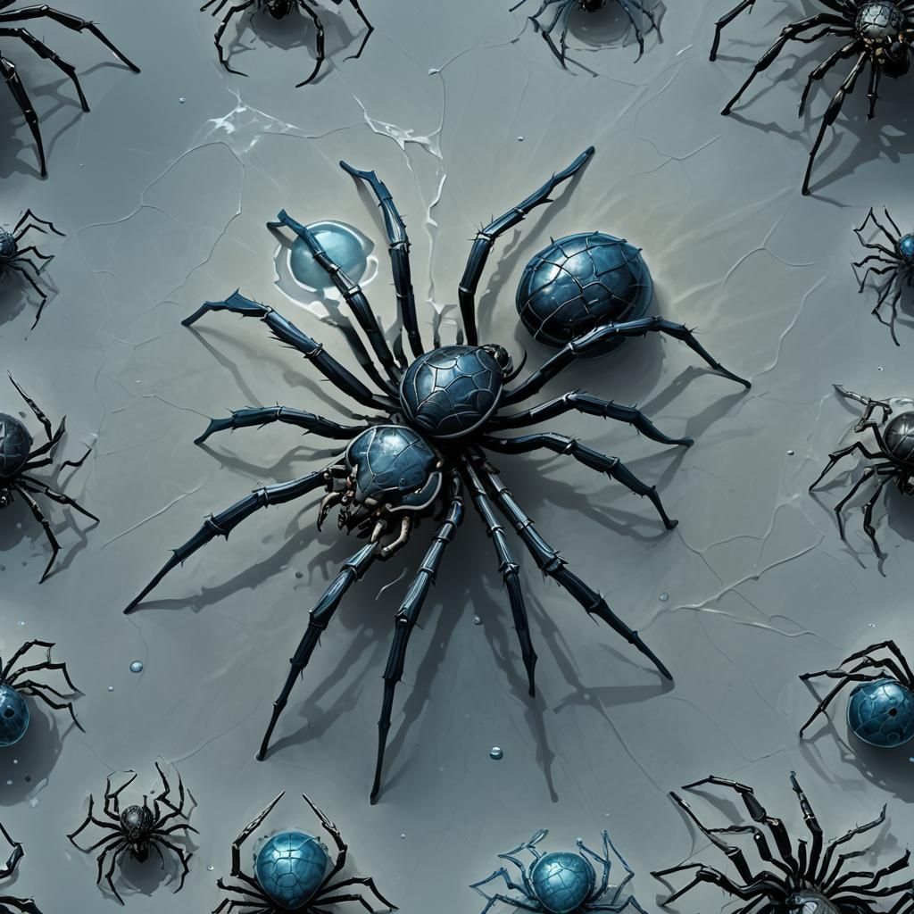 Blue Spider Dark Fantasy Concept Art