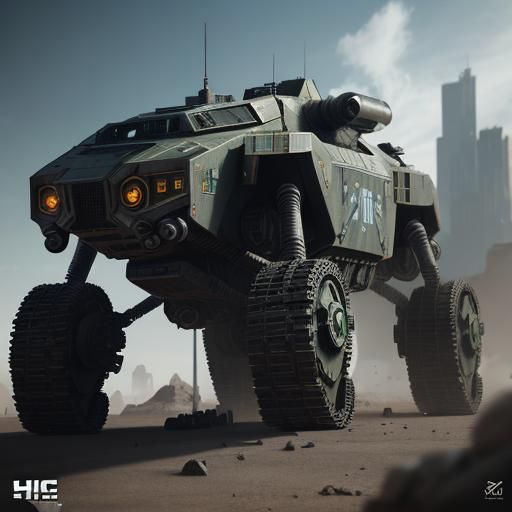 Futuristic UNSC Rockethog in Sci-Fi Scene