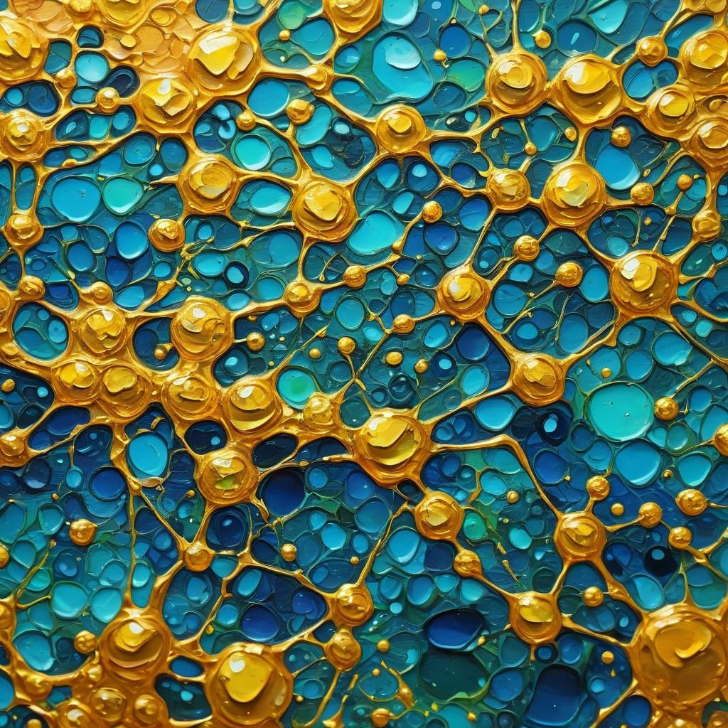 Surfactant Molecule in Neo-Impressionist Expressionist Style