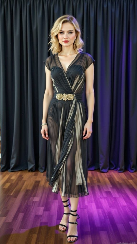 Elegant Woman's Formal Affair Saunter