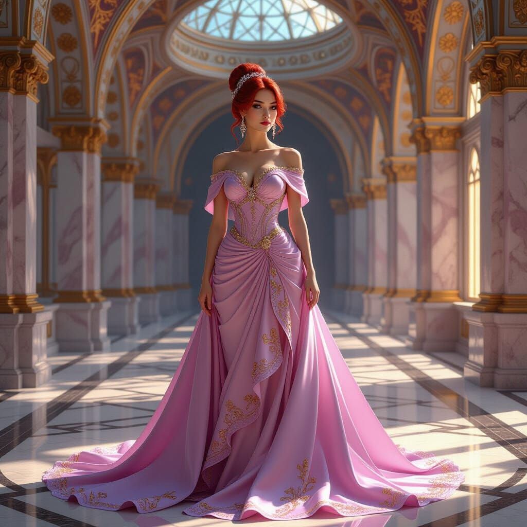 Majestic Queen in Art Nouveau Hall