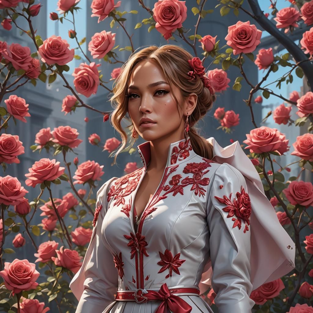 Rose in Anime Style, Ultra-Detailed 8K Resolution