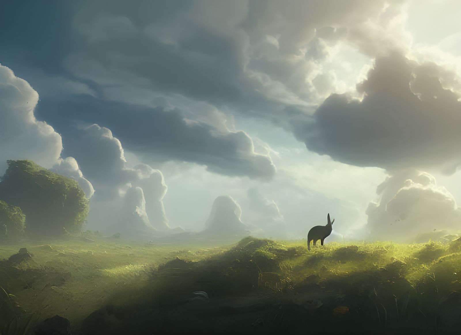 Dreamy Animal Clouds in Ghibli Style