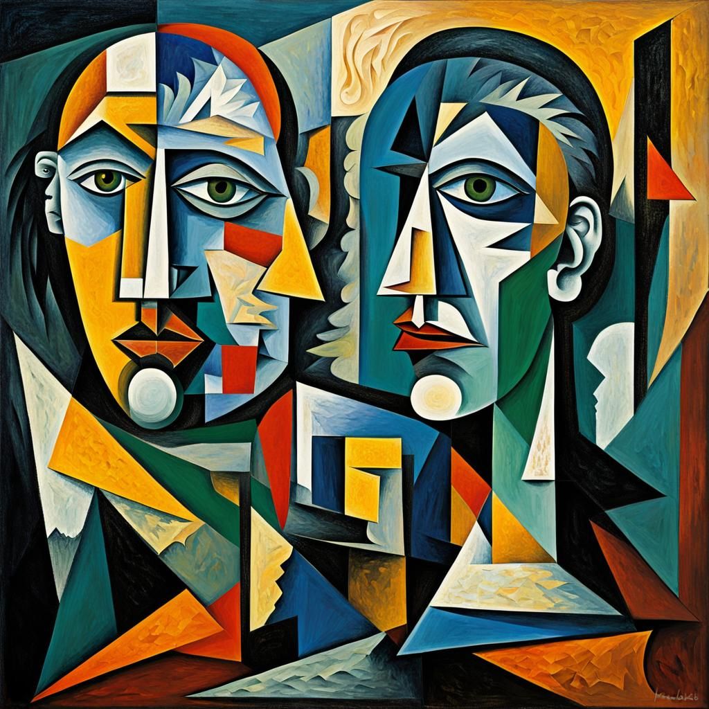 Abstract Cubism: People Lost in Thought