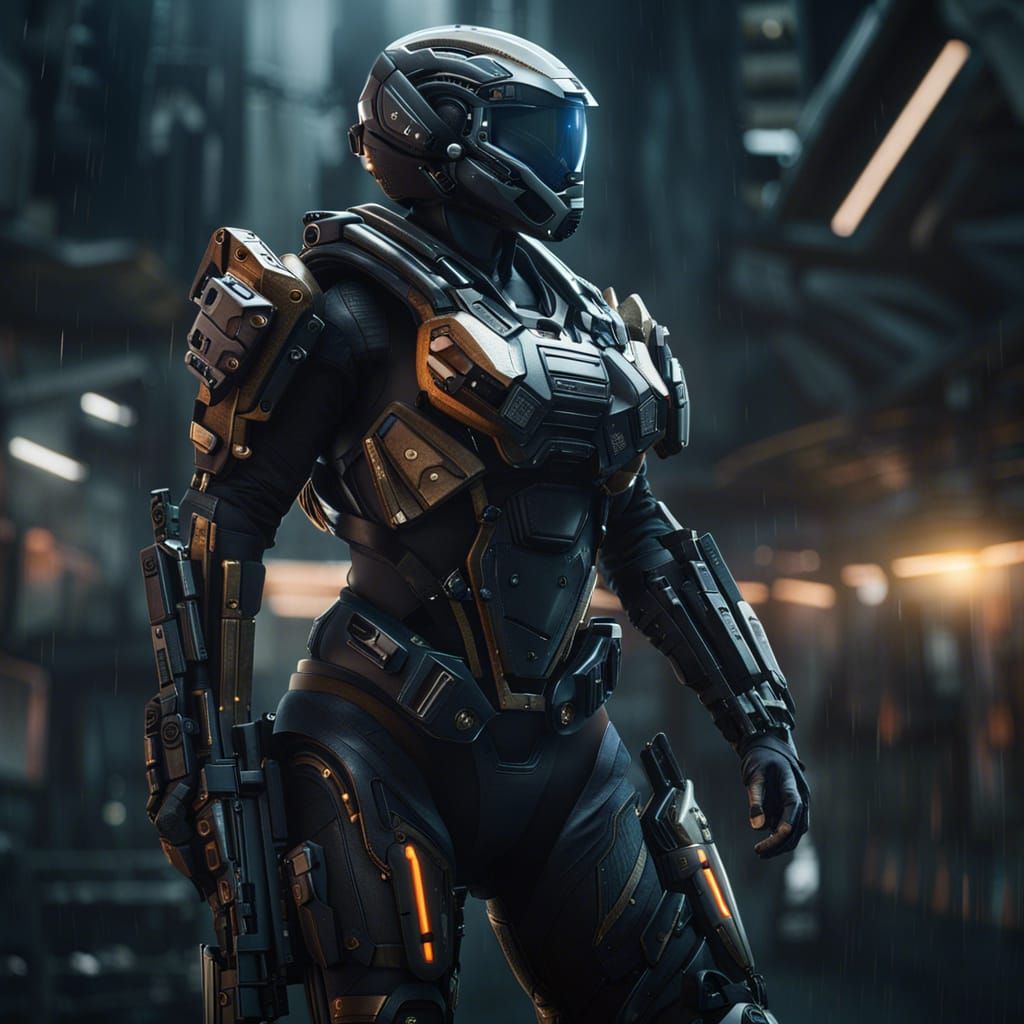 Futuristic Pilot Portrait in Detailed Digital Art