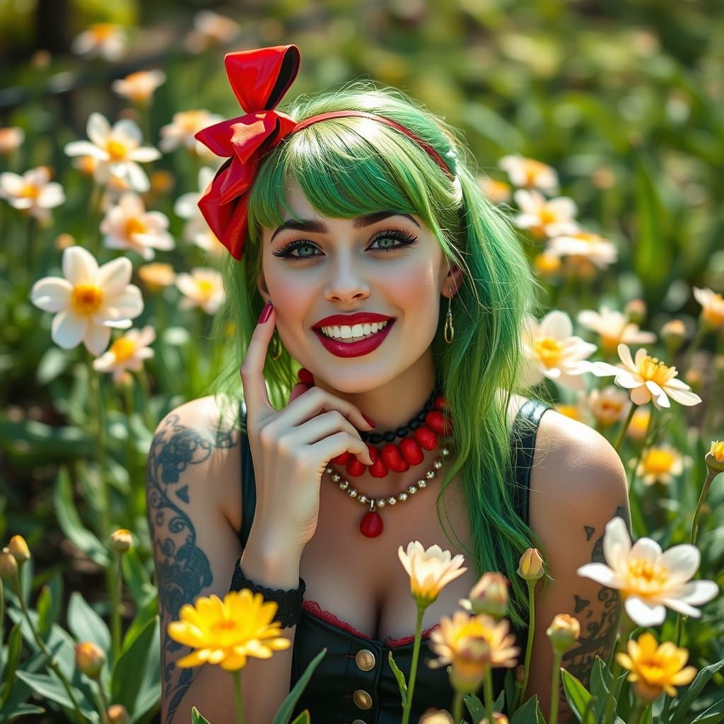 Sunny Punk Pin-Up Goddess Blooms in Springtime
