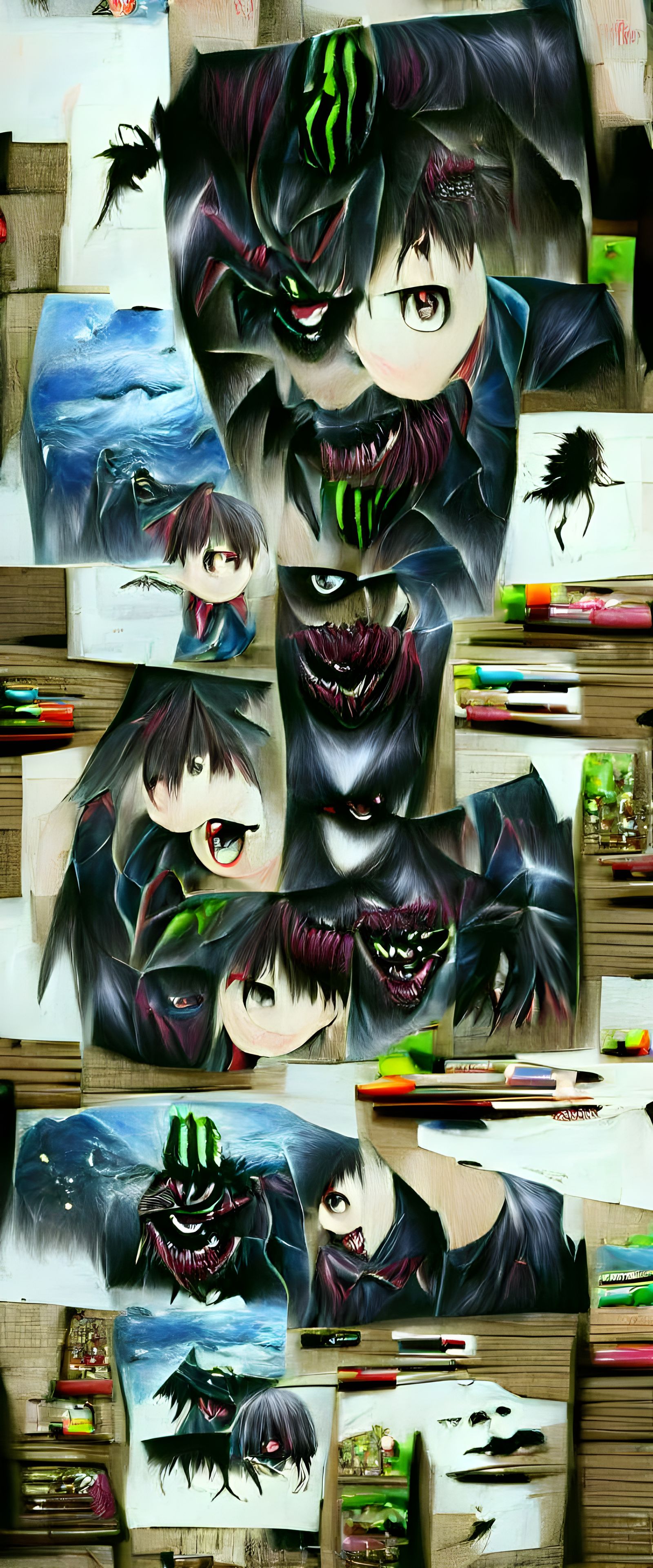 Sinister Monster in Dark Anime Artwork