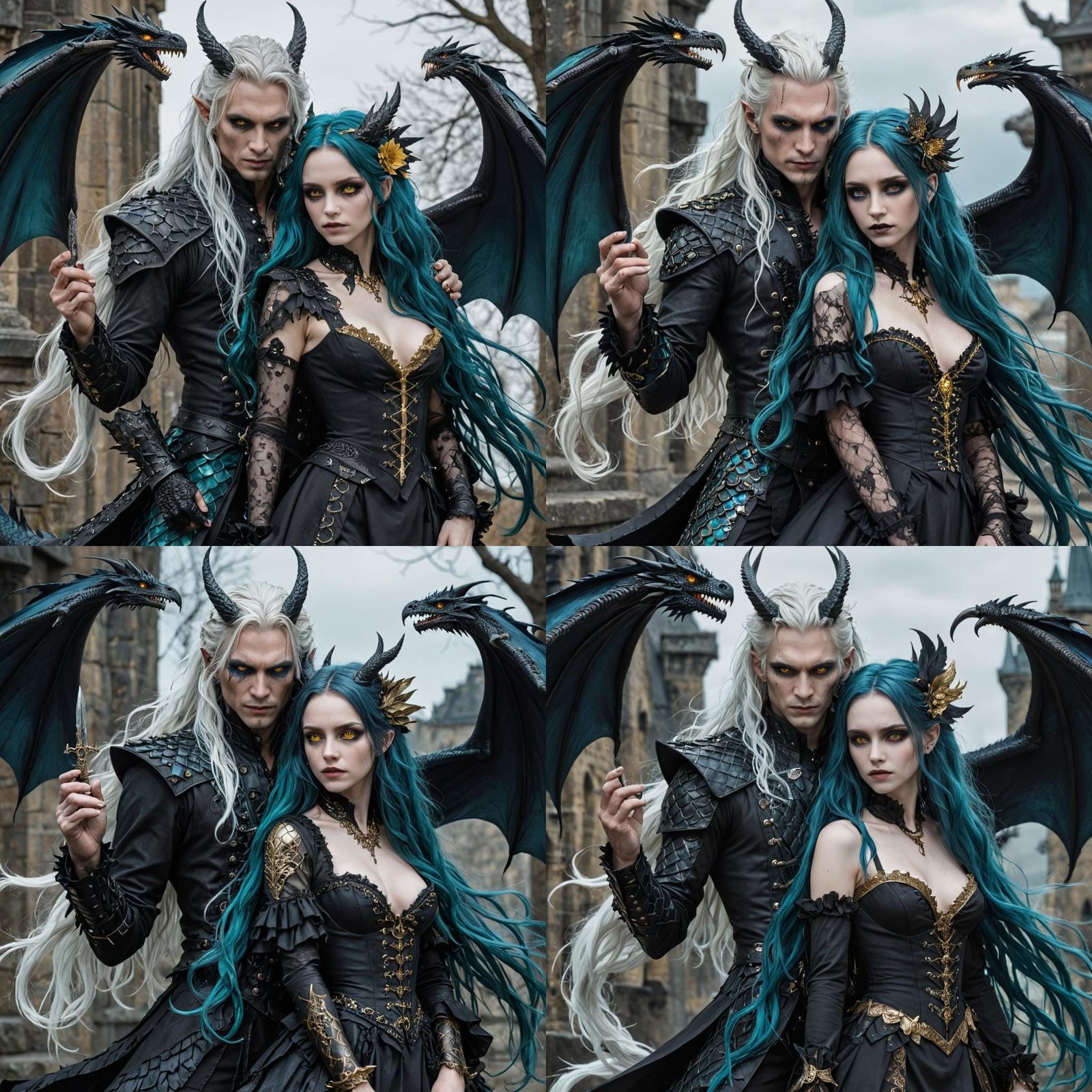 Draconic Demon King with Gothic Companion