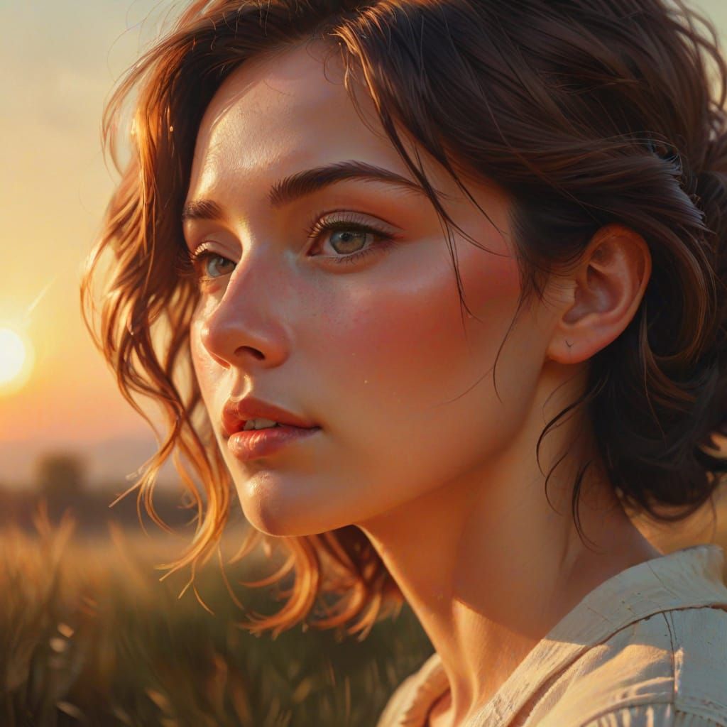 Nostalgic Portrait in Oil Painting Style