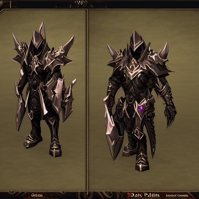 Dark Paladin Riding a Dark Wolf