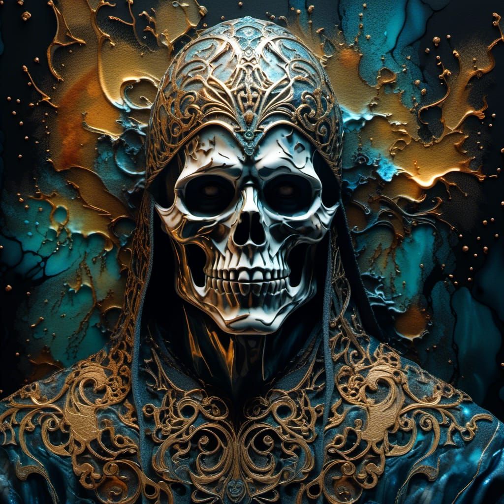 Alcohol Ink painting of Death