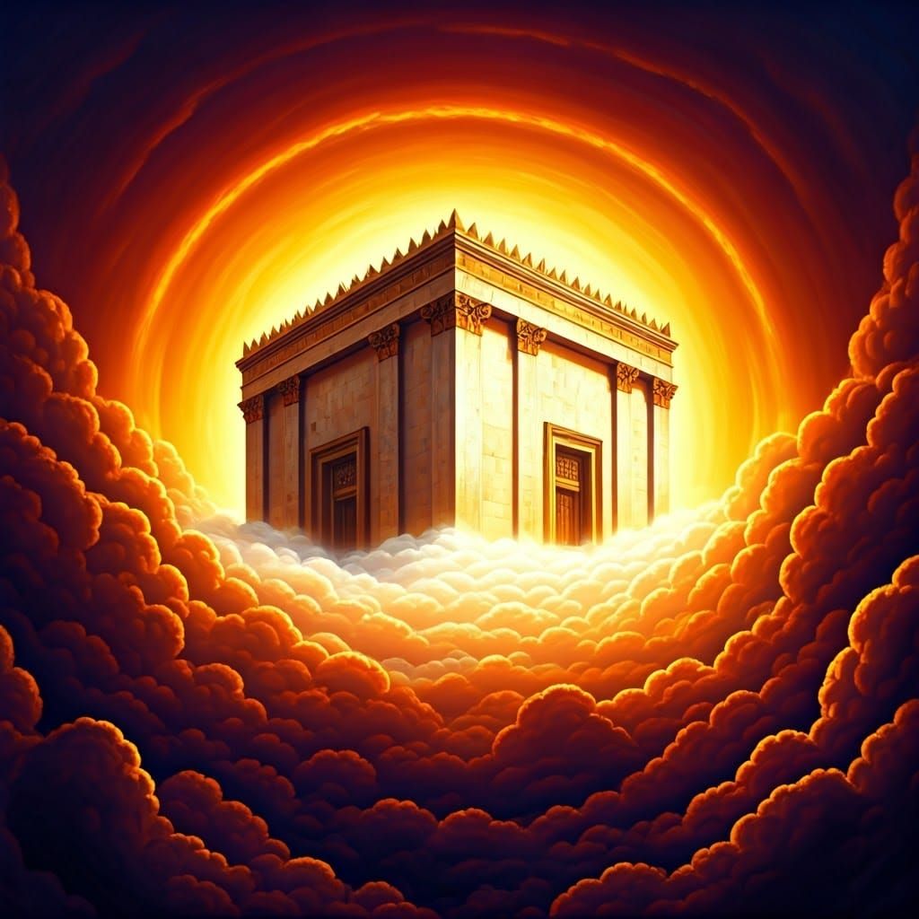 Ancient Temple Descends from the Skies in a Fiery Halo