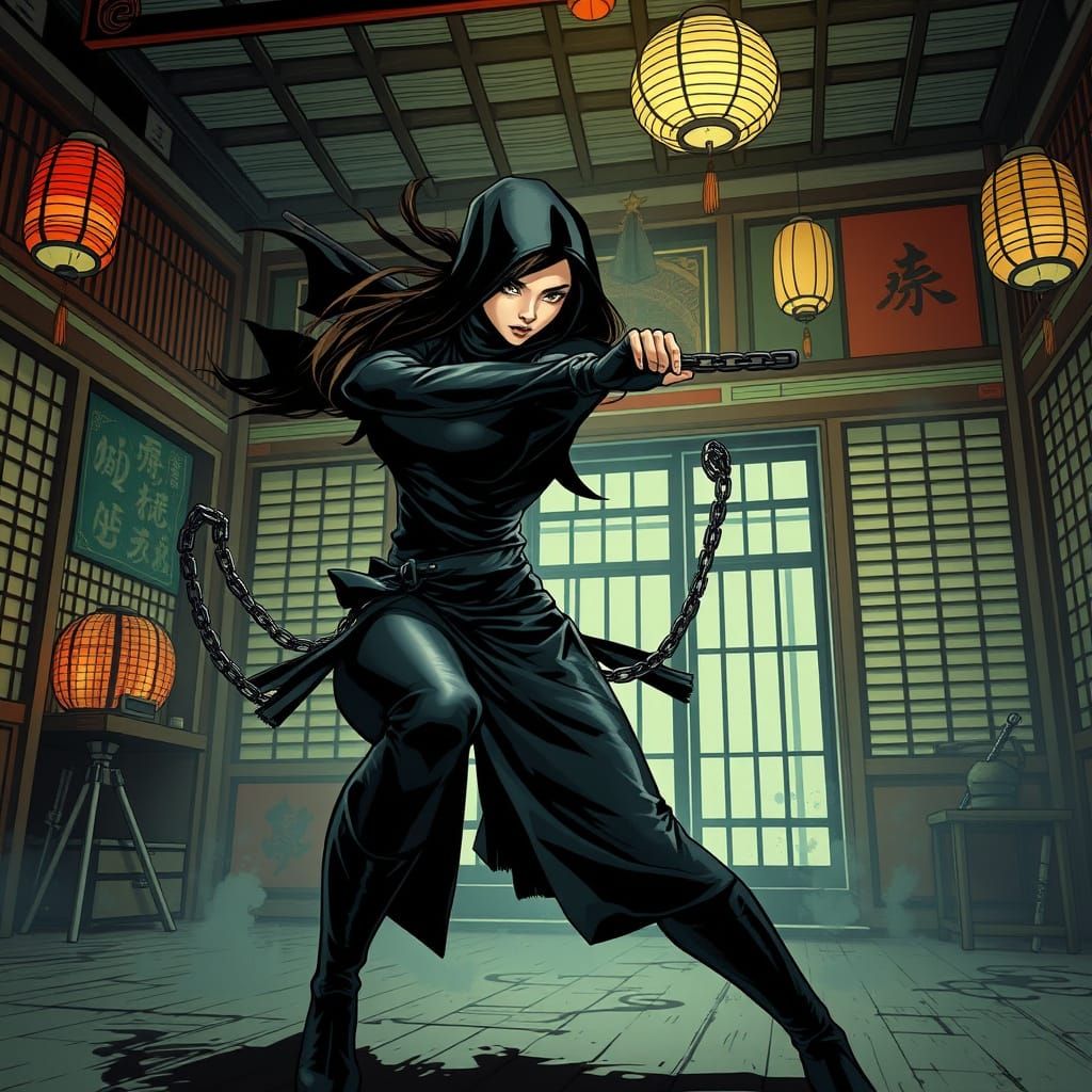 Ninja Training in Comic Book Style