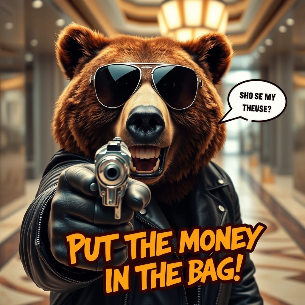 Gritty Bear Robber in Hyper-Realistic Style