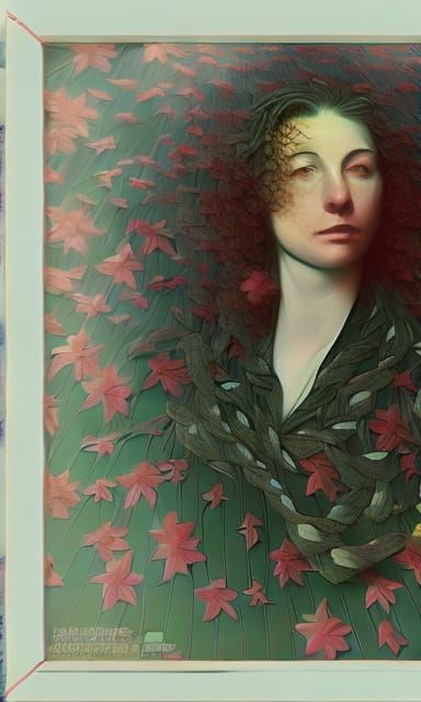 Patriotic Linoleum Landscape Portrait in Realist Style