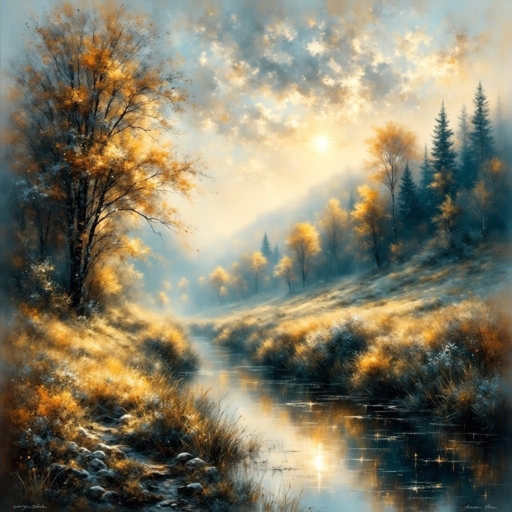Dreamy Muted Landscape in Ethereal Style