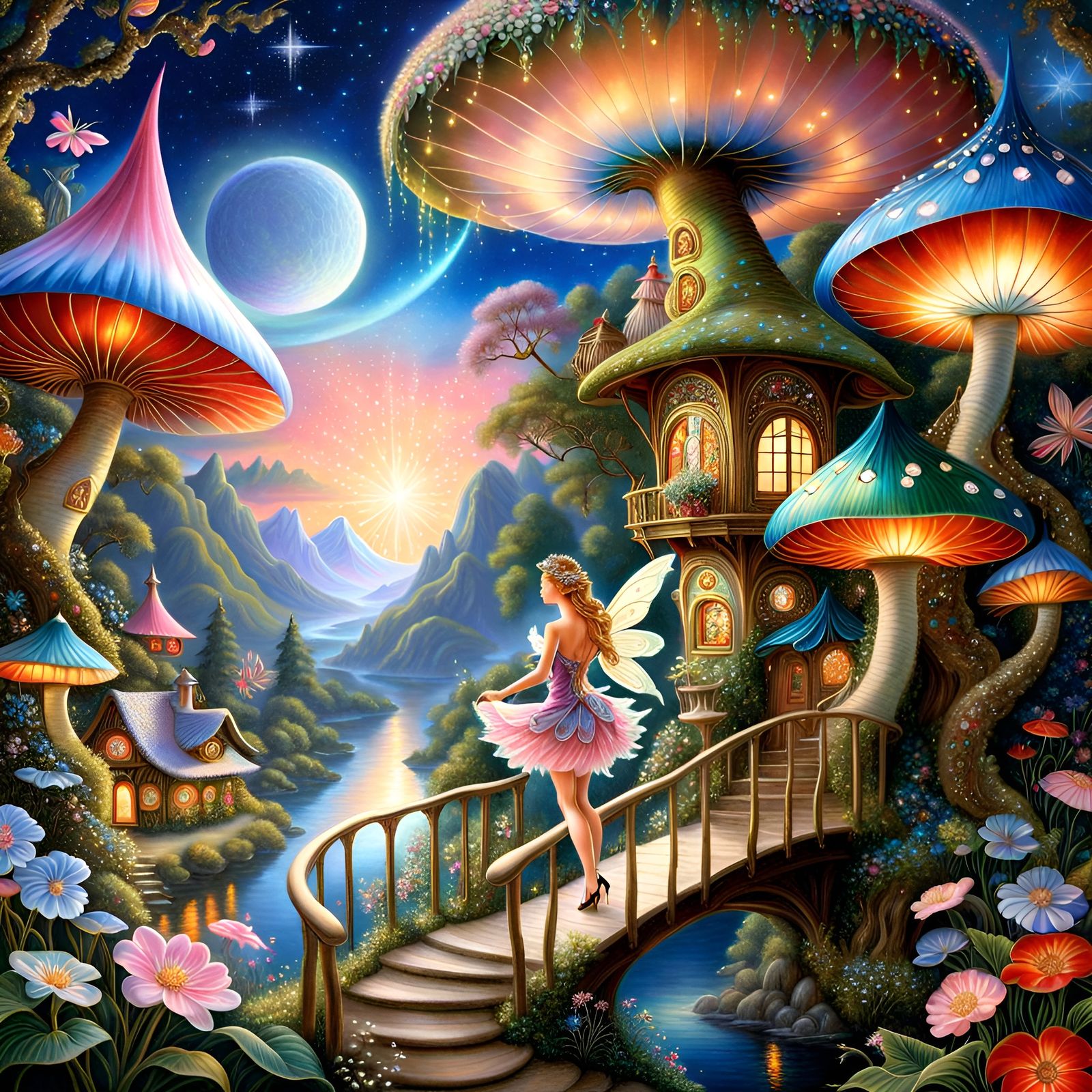 Fairy Village Scene