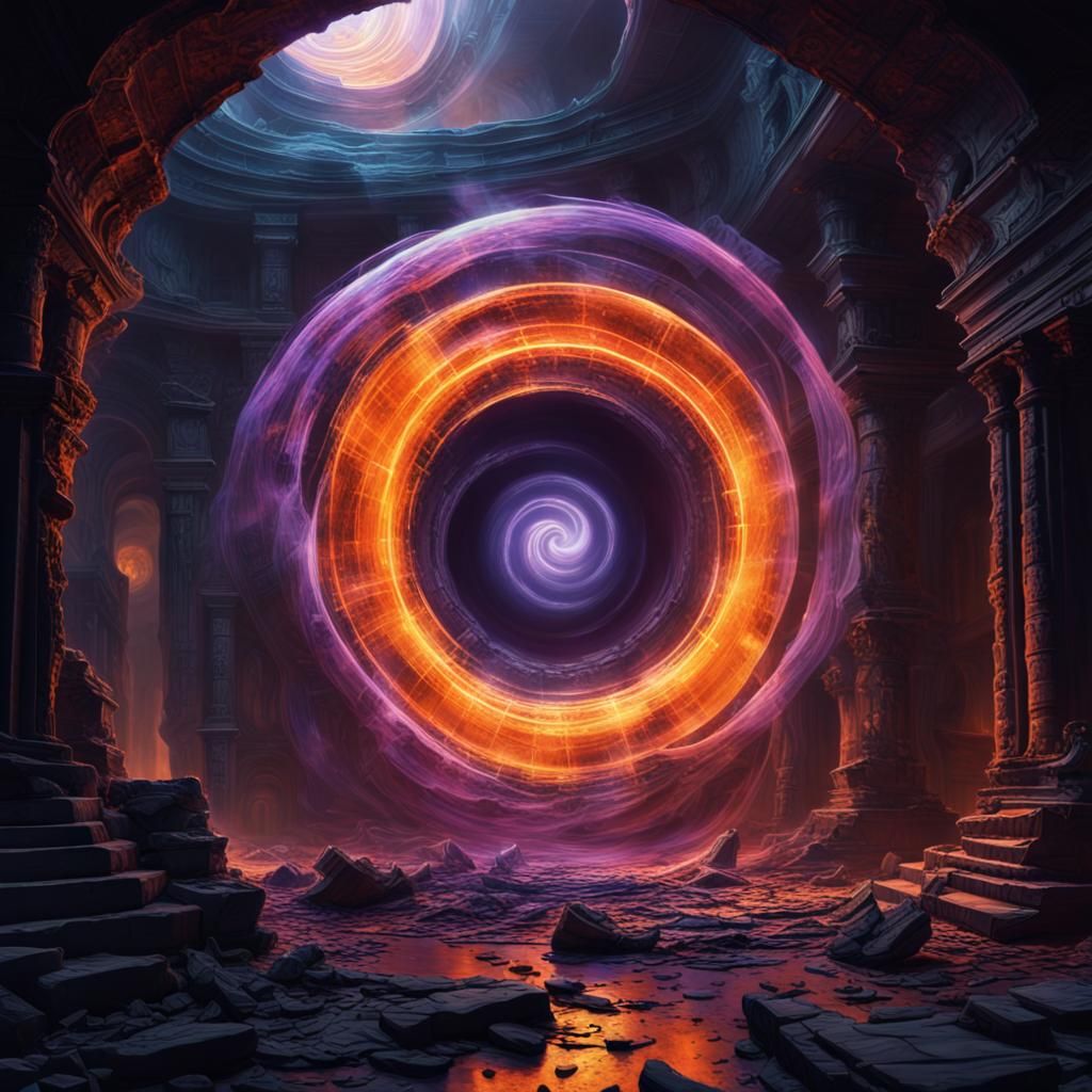 Mystical Antimatter Vortex in Dark Ambient Concept Art