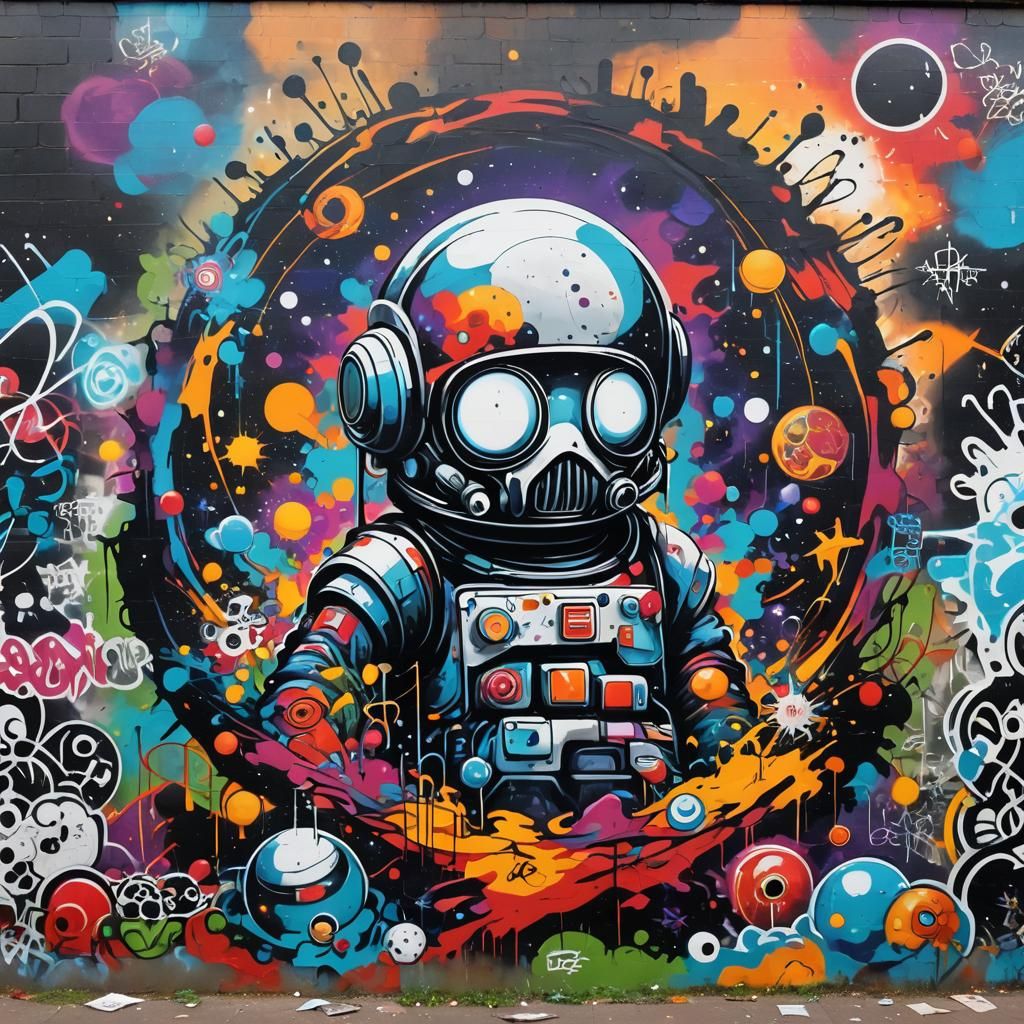 Colorful Space Graffiti Art in Ultra Quality