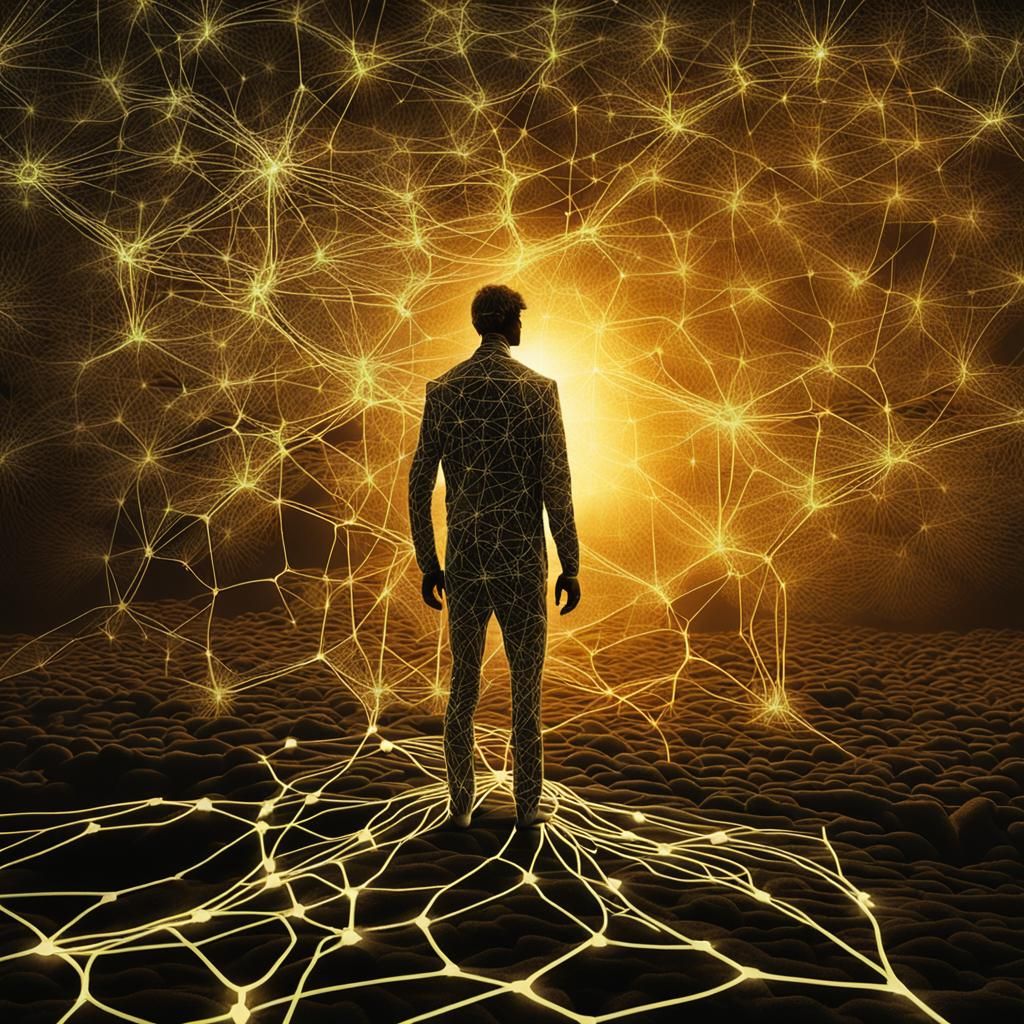 Glowing Human in Bio-Art Network: Digital Art