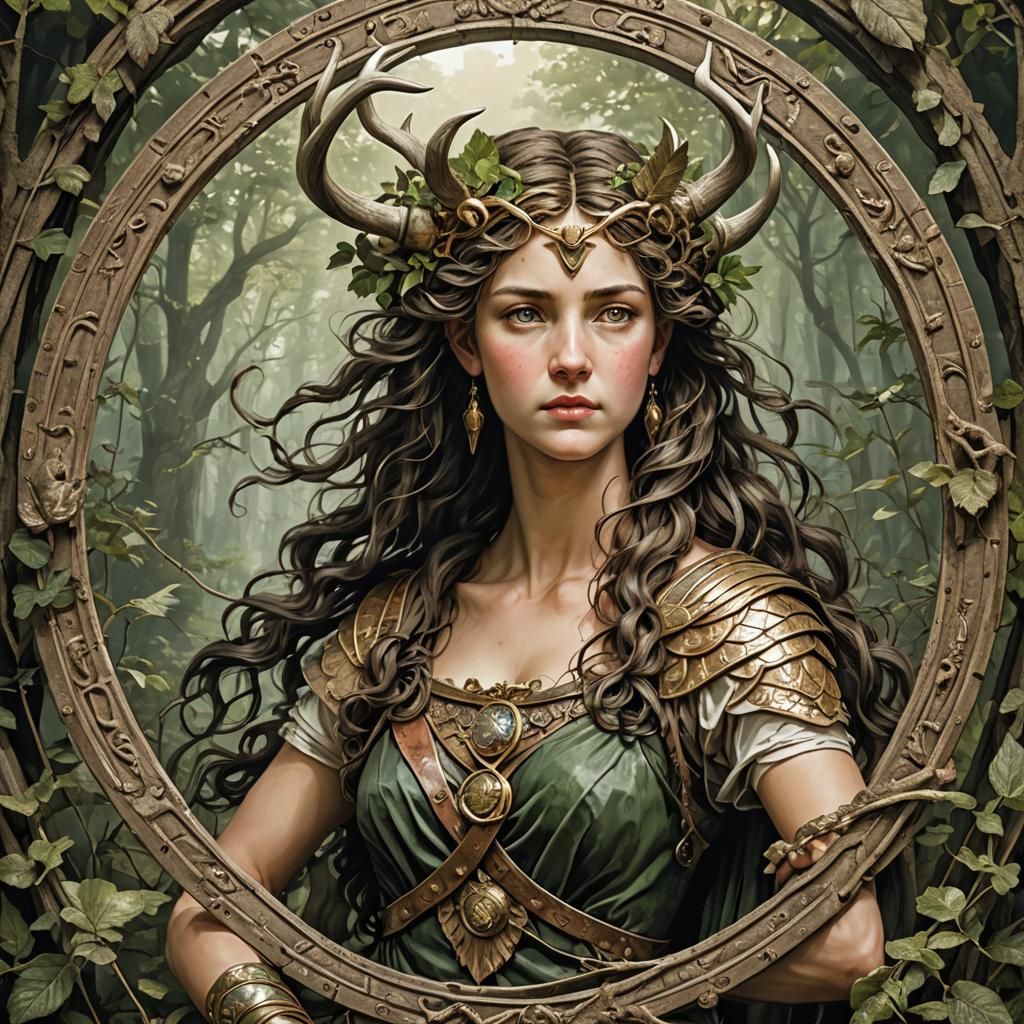 Artemis, Goddess of the Hunt, in a Fantasy Matte Painting