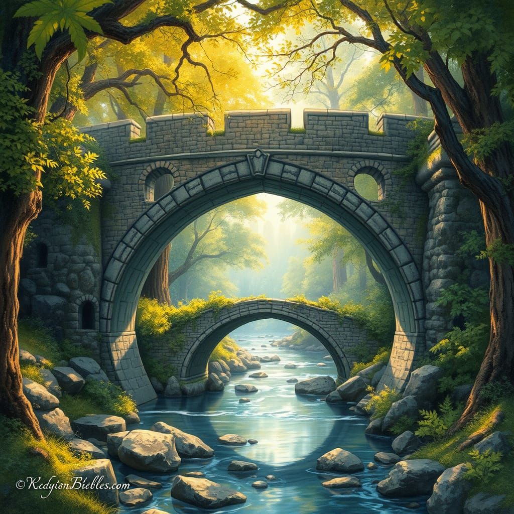 Majestic Stone Bridge in a Fantastical Realm