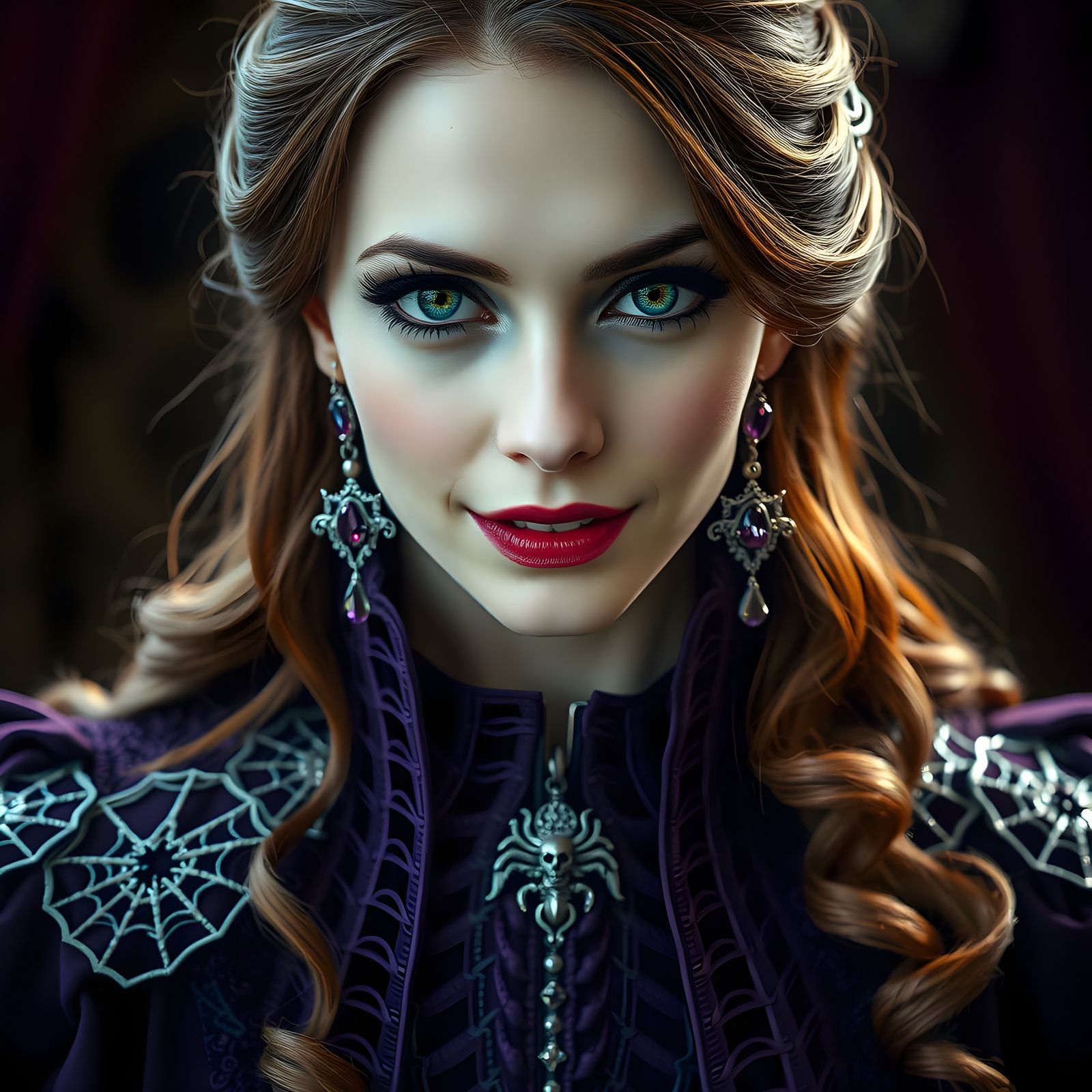 Mysterious Regal Woman with Enigmatic Smile