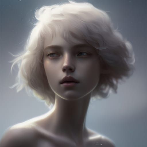 Beautiful Blonde Healer Portrait in Dark Fantasy Style
