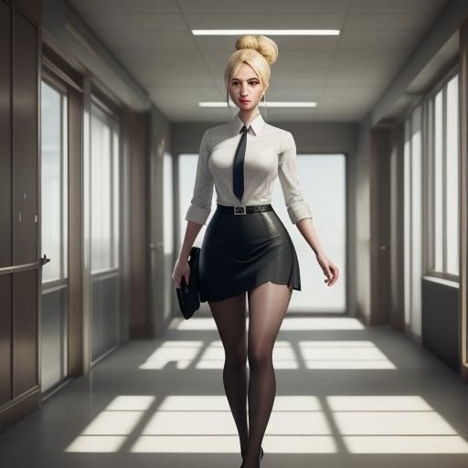 photo, hourglass woman, dressed in light tones like a young ...