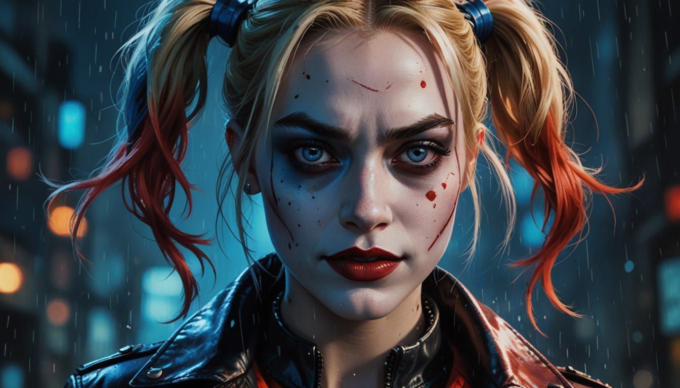 Harley Quinn in a Psychotic Smile, Gagged and Bound