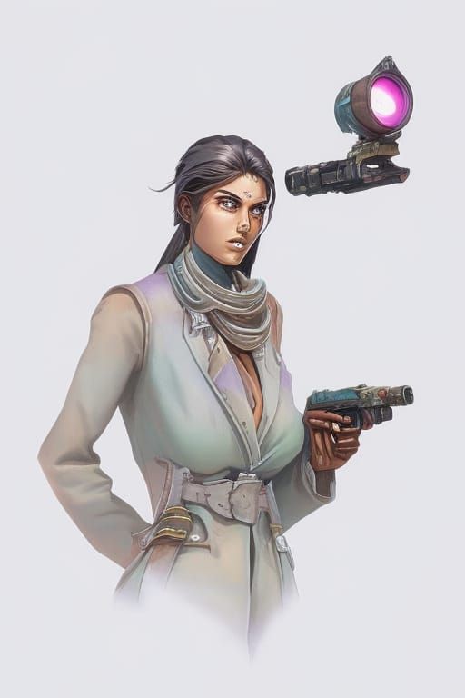 Hyperrealistic Apocalyptic Woman with Camera