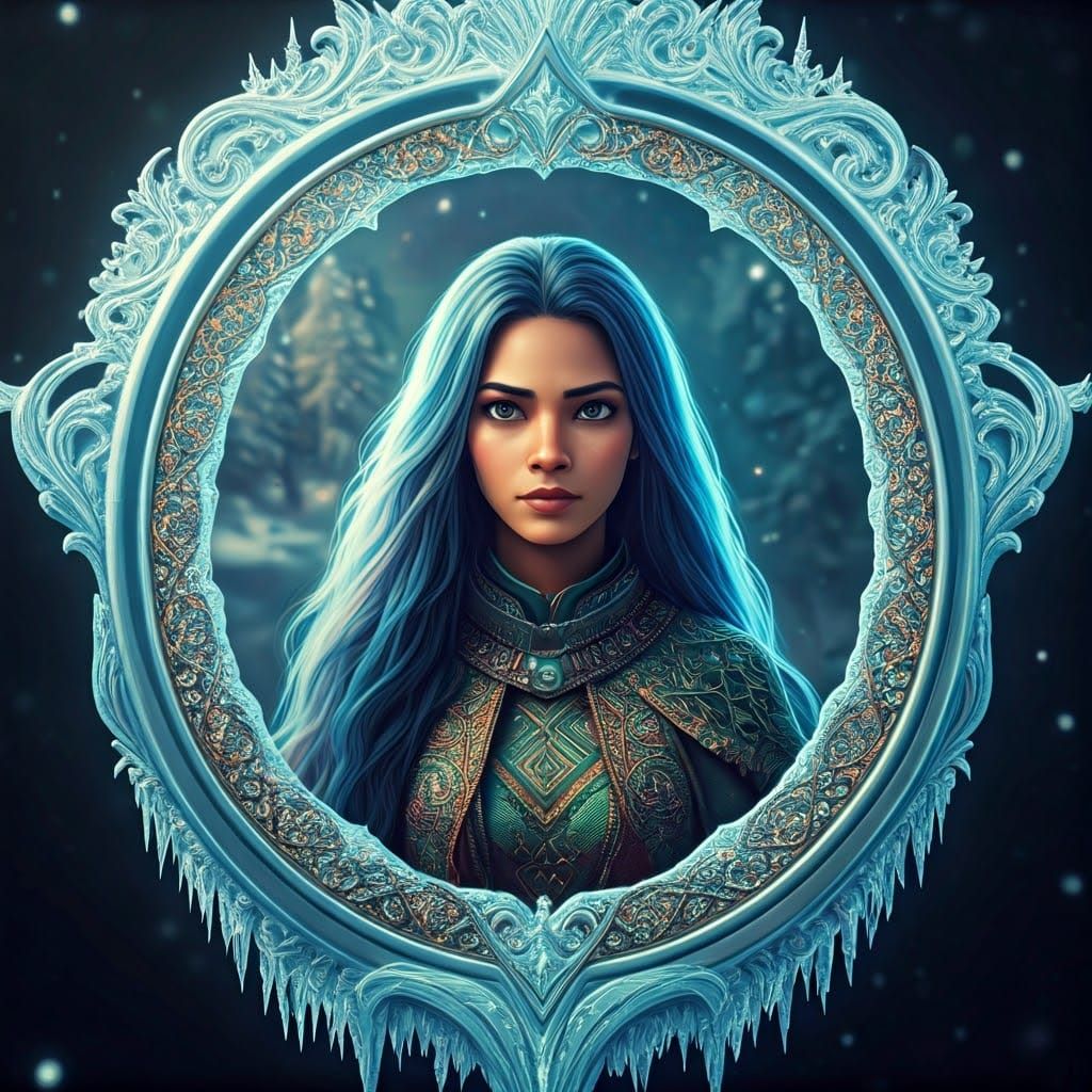 Winter Warrior Princess Stepping into Enchanted Snowscape