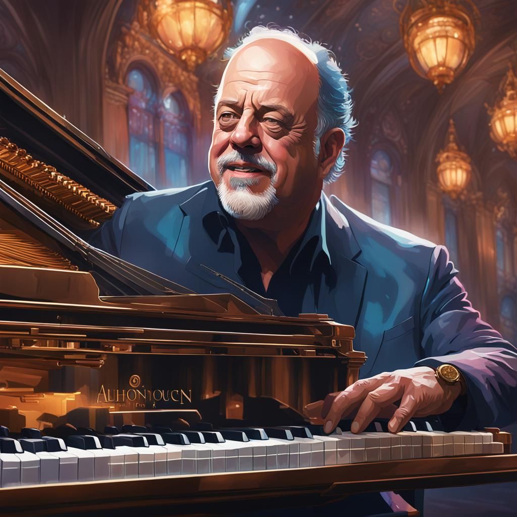 Billy Joel Piano Man head and shoulders portrait, 8k resolut...