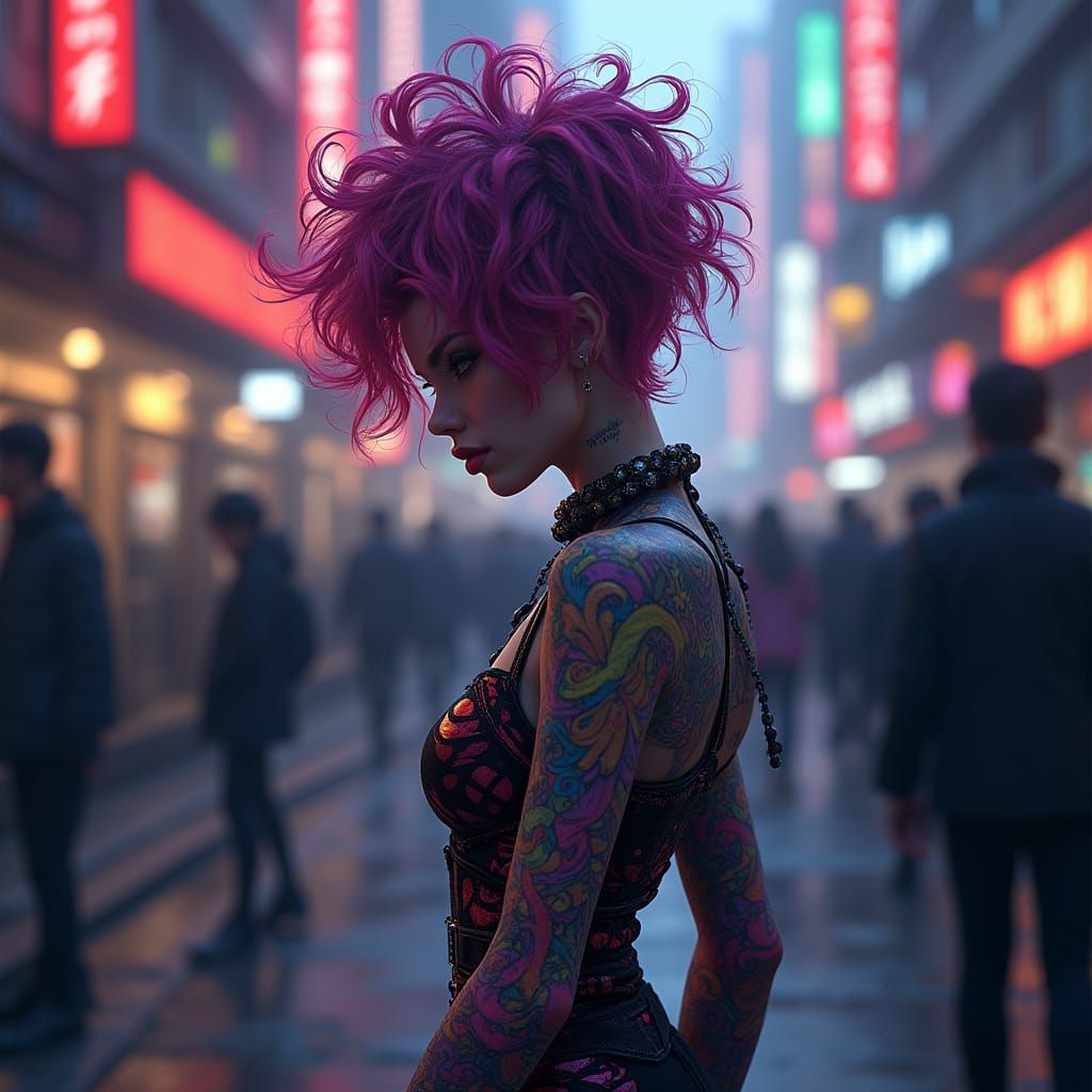 Eccentric Punk-Rock Goddess Lost in City Streets