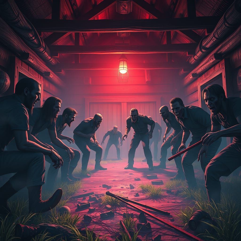 Humans Survive Zombie Apocalypse in Tense Farmhouse