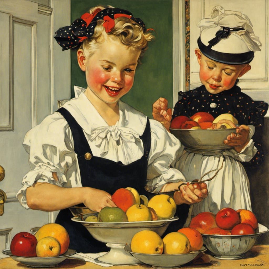 Bowl of Fruit by Norman Rockwell II