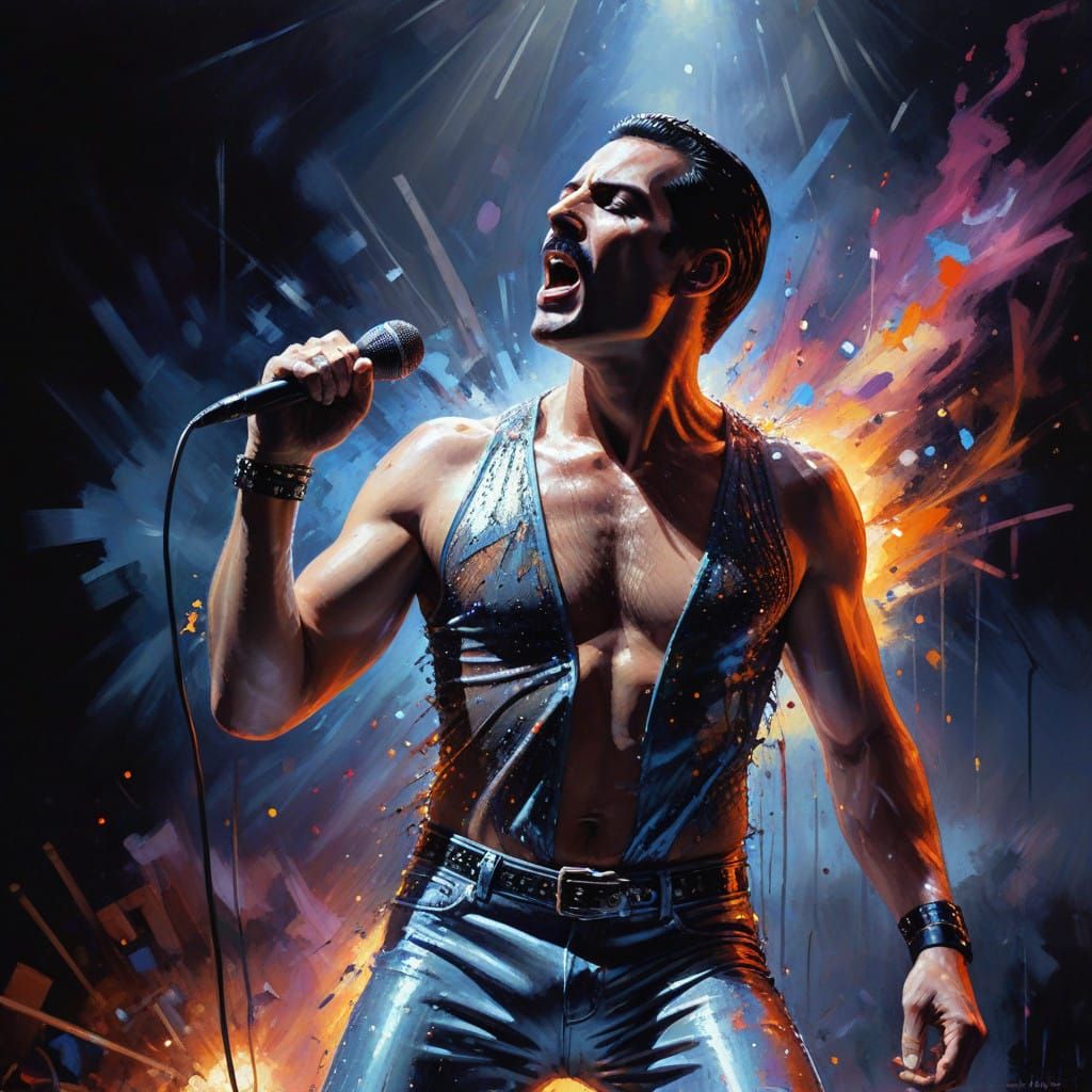 Rock Star in Frenzied Performance