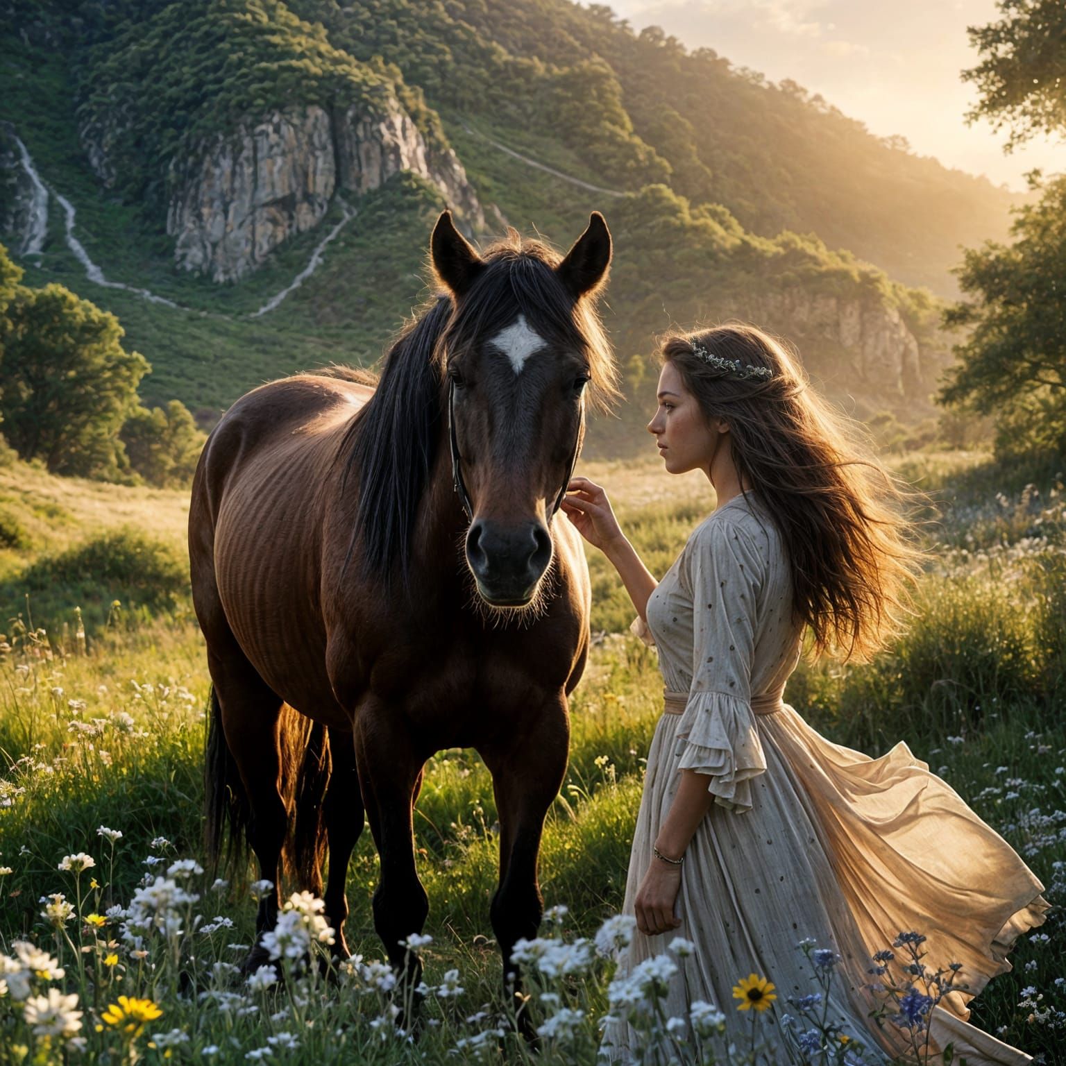 Trusting Bond in a Vibrant Green Field