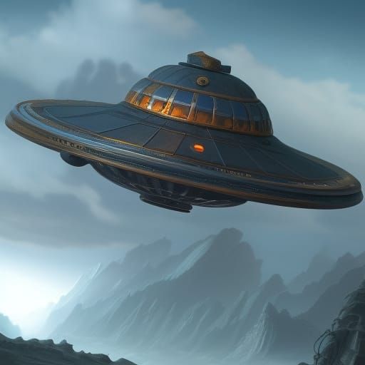 Fantastical Flying Saucer Concept Art