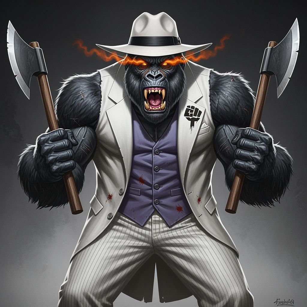 Gorilla in Suit: A Gritty Fantasy Portrait