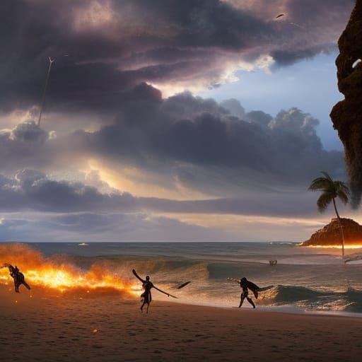 God and Satan's Epic Beach Battle