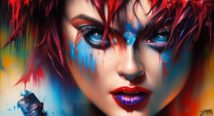 Gangster Horror Film Noir Masterpiece in Graffiti Art Style