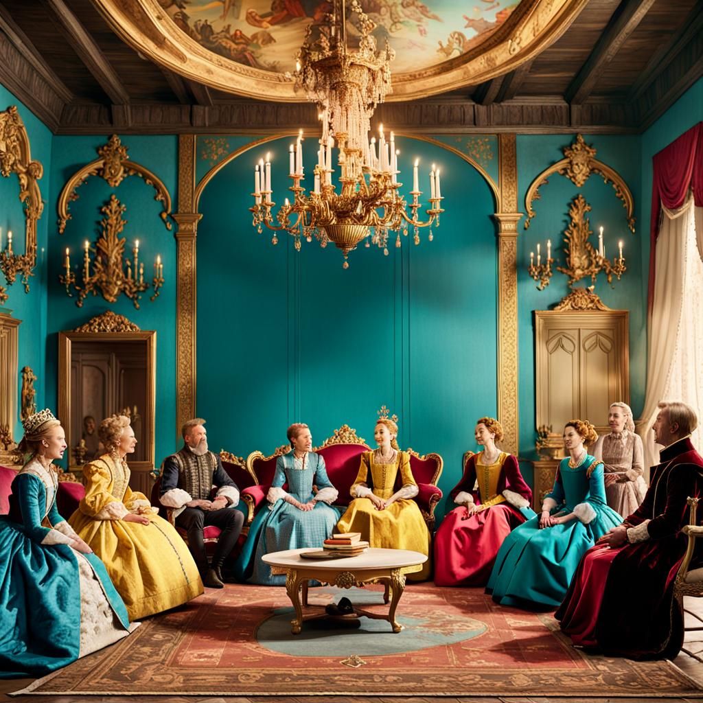 Rococo Living Room Reunion in Storybook Style