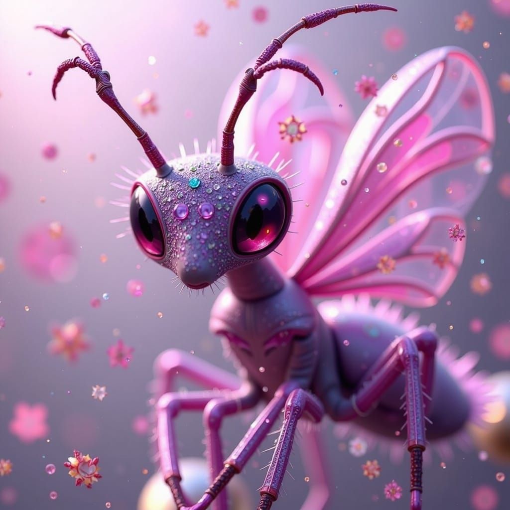 Armored Orchid Mantis with Cartoon Eyes