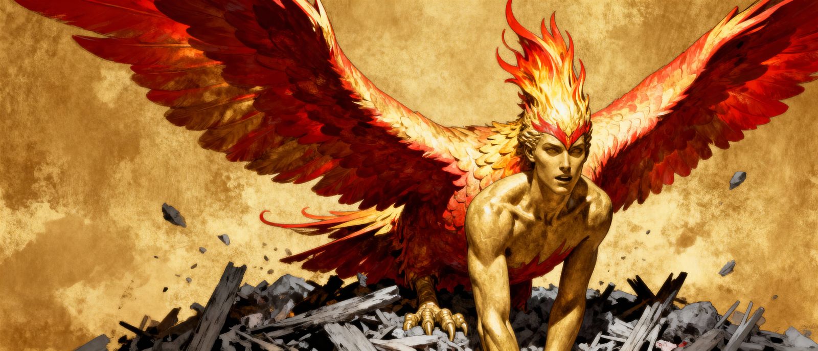 Majestic Phoenix Rises from Ashes
