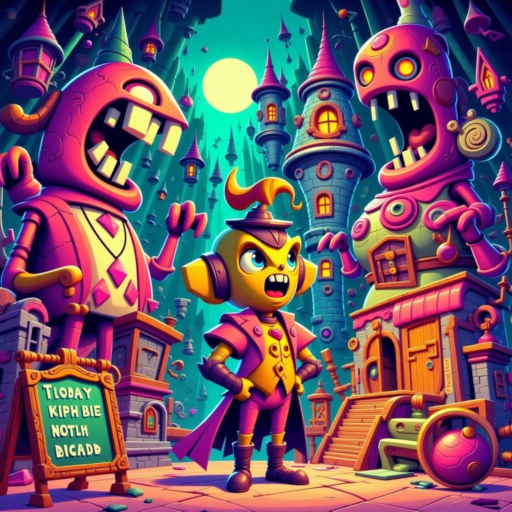 Nostalgic Knight in Cartoon Point-and-Click Adventure